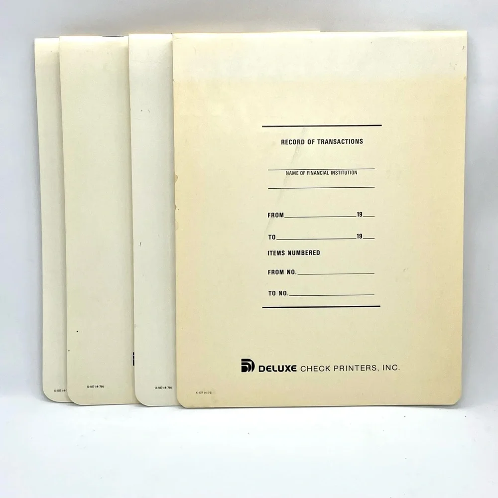 4 DeLuxe The Secretary Bank Checkbook Ledgers Transaction Books Vintage Unused